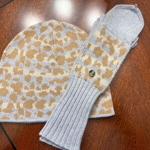 JMcLaughlin Alexis leopard hat with matching Marcie  gloves